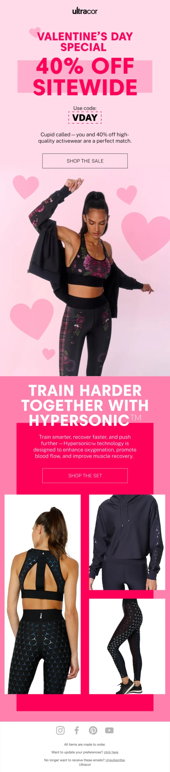 Ultracor Valentine's Day campaign email