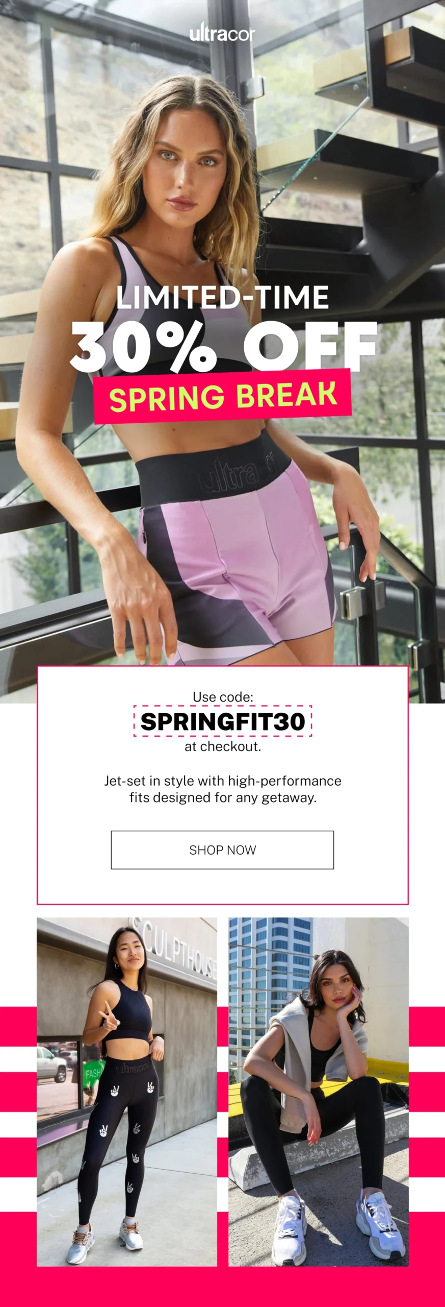 Ultracor Spring Break promotional email